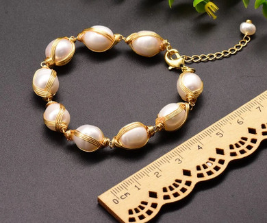 Handmade Natural Fresh Water Pearl Designer Bangle