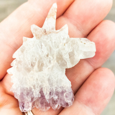 Unicorn Head Amethyst Slices