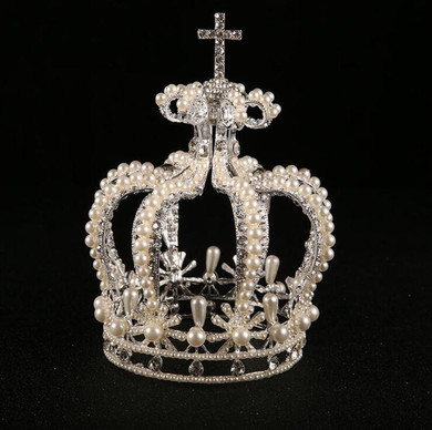 Cross Baroque Style Vintage Crystal Tiara