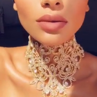 Choker Statement Necklace Crystal Rhinestone
