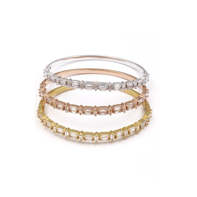 Block Rhinestone CZ Bangles