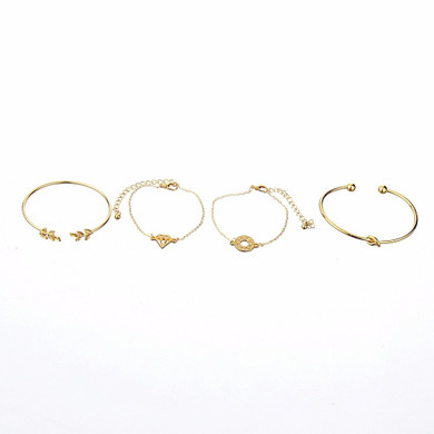Leaf Knot Hand Cuff Link Chain Bracelet