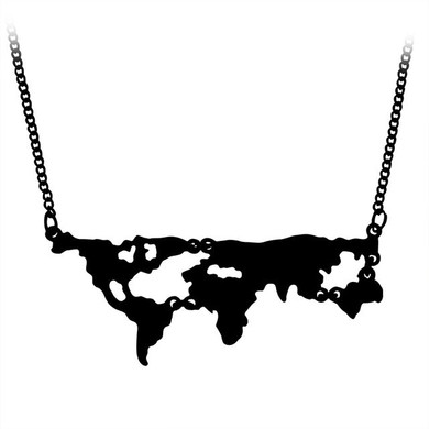Globe World Map Necklace
