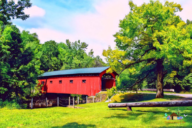 Covered Bridge Diamond Painting