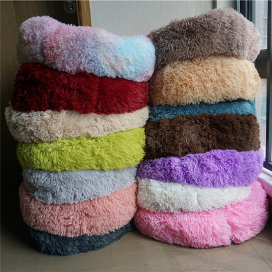 Dog Bed Super Soft Washable Long Plush Basket