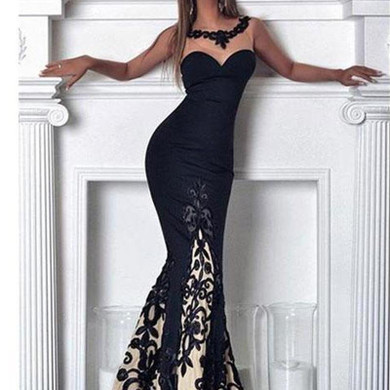 Sexy Lace Slim Sleeveless Evening Dresses