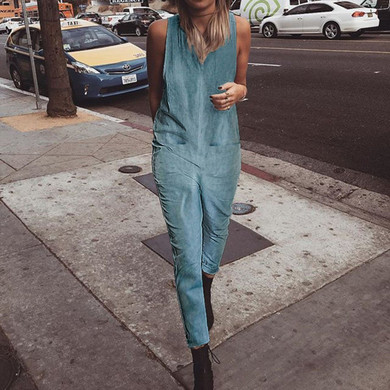 Cotton And Linen Vacation Casual Jumpsuit