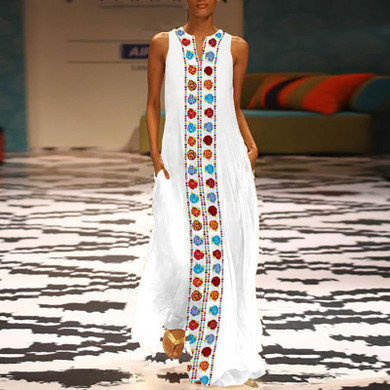 Floral Printed Casual V-Neck Shift Dress