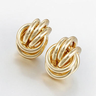 Flashbuy Gold Color Twist Alloy Drop Earrings For Women Simple geometric Earrings Wedding Fashion Jewelry Trendy Accessories