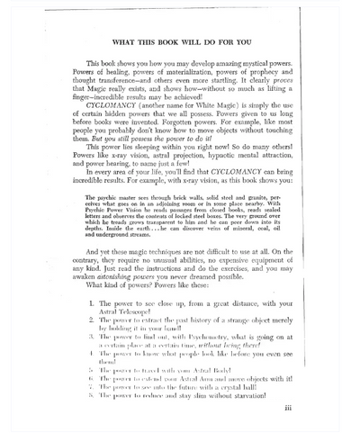 Cyclocmancy: The Secret of Psychic Power Control By Frank Rudolph Young - *Instant Access*!!!