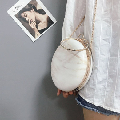 Round Designer Chain Shoulder Bag