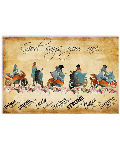 Motorcycle-God Says You Are Horizontal Poster