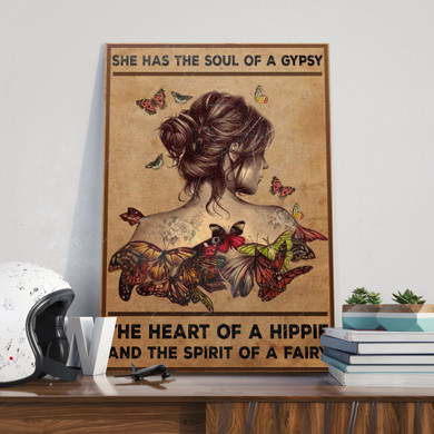 Hippie Tattoo Girl Poster
