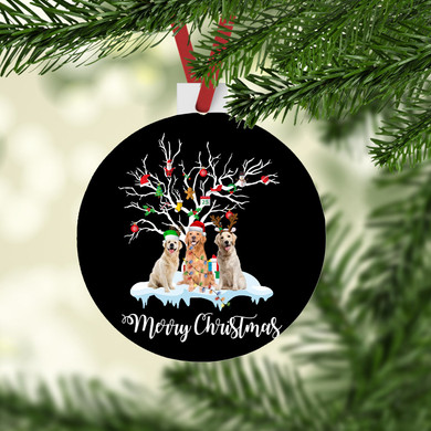 GOLDEN RETRIEVER CHRISTMAS ORNAMENT