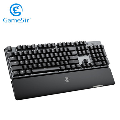 GameSir GK300 2.4GHz Wireless Mechanical Gaming Keyboard Aluminium Alloy Bluetooth Keypad with Wrist Rest for Android / iOS / PC