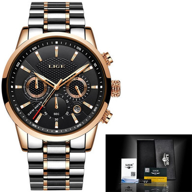 LIGE 2020 New Watch Men Fashion Sport Quartz Clock Mens Watches Brand Luxury Leather Military Waterproof Watch Relogio Masculino
