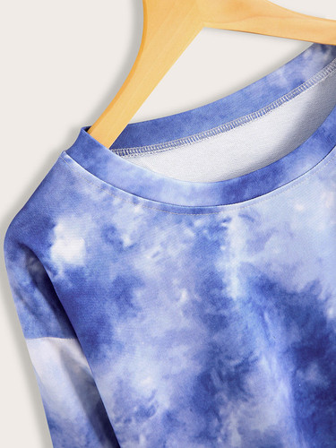 Tie Dye Print Crop Sweatshirt