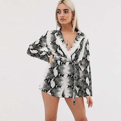 Summer Sexy Snake Print Jumpsuit