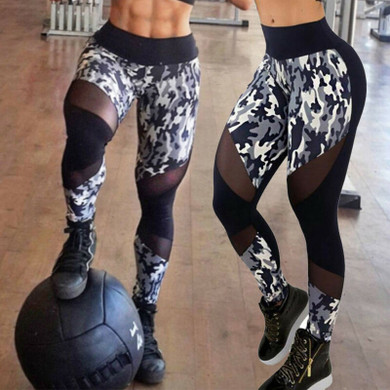 Women Mesh Patchwork Sport Leggings
