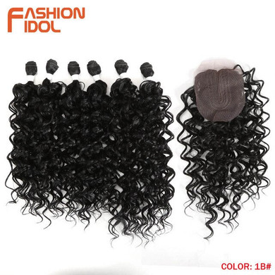Deep Wave Bundles With Closure Synthetic Hair