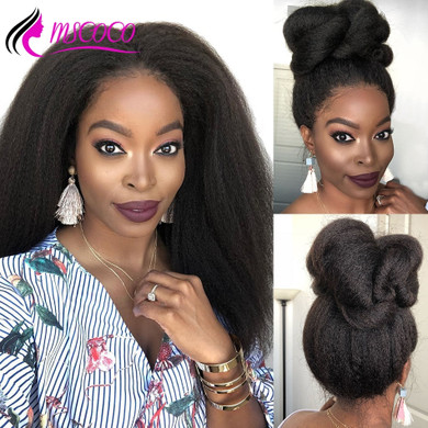 Kinky Straight Wig Lace Front Human Hair