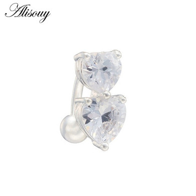 Steel Crystal Belly Button Rings