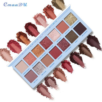 14 Color Nude Shining Eyeshadow Palette Waterproof Smoky