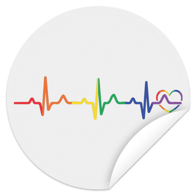 Rainbow Heartbeat Sticker