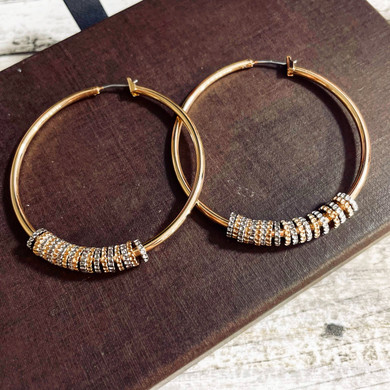 Stacked Pave Hoop Earrings Stacked Pave Hoop Earrings
