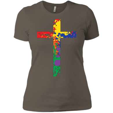 "Vibrant Rainbow Cross" LGBT Pride Shirt