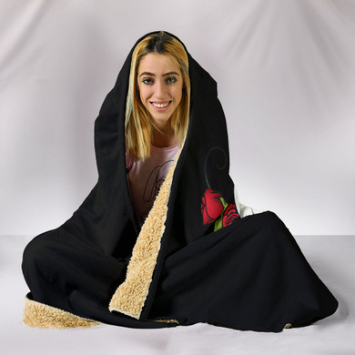 Skulls and Roses Hooded Blanket