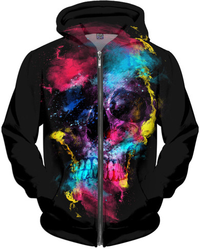 Cosmic Skull Zip Up Hoodie
