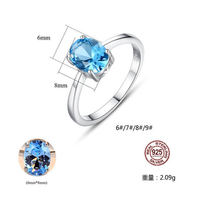 'Speranzina' Blue Topaz Ring - 925 Sterling Silver