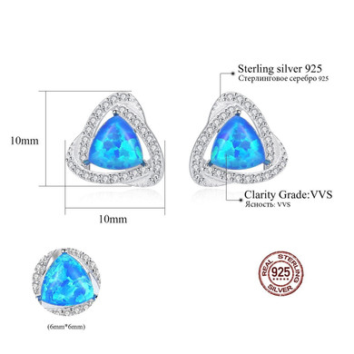 'Nenella' Opal Earrings - 925 Sterling Silver