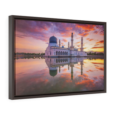 Masjid Bandaraya Floating Mosque Horizontal Framed Premium Gallery Wrap Canvas