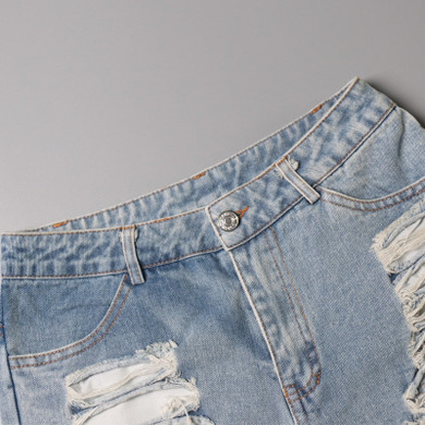 Ripped Blue High Waist Pencil jeans