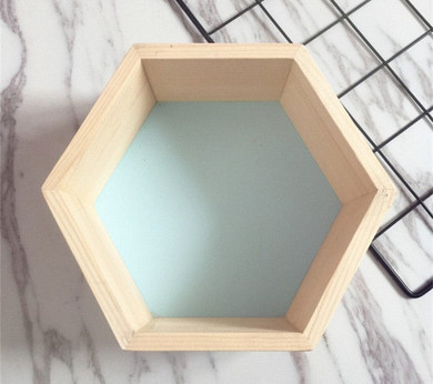 Wooden Hexagon Shelf