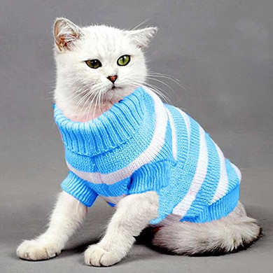 Striped Cat Sweaters Kitty Sweater for Cats Knitwear,Small Dogs Kitten Clothes Male and Female,High Stretch,Soft,Warm|Cat Clothing|