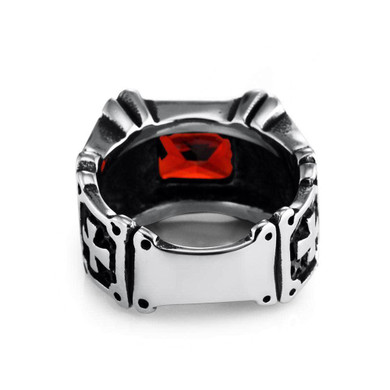 Knights Templar Ring<br> Christian Cross Red