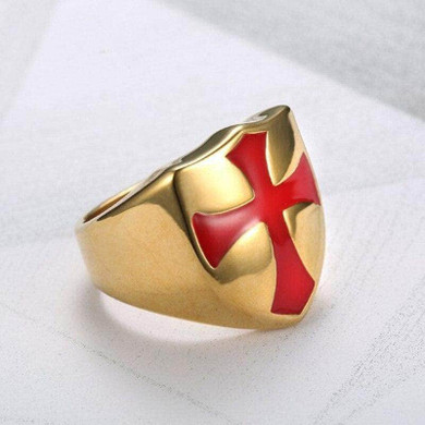 Knights Templar Ring<br> Templar Cross Gold
