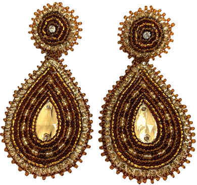 Handmade Glass Seed Beaded Teardrop Earrings