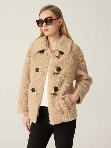 PREMIUM WOOL-MIX TEDDY DUFFLE COAT