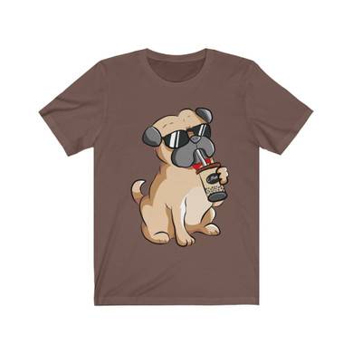 Pug drinking Coffee Unisex T-Shirt