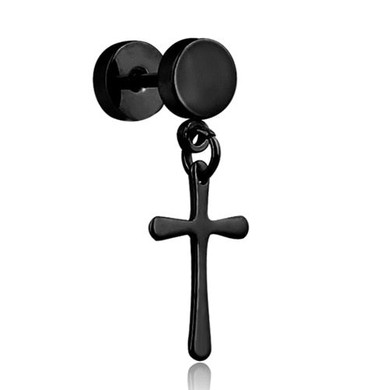 Punk Black Stainless/Titanium Steel Stud Earrings