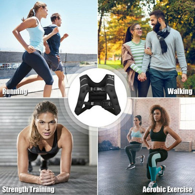 Training Adjustable Workout Weighted Vest with Mesh Bag-12 lbs