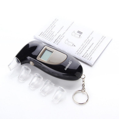 Key chain alcohol breathalyzer