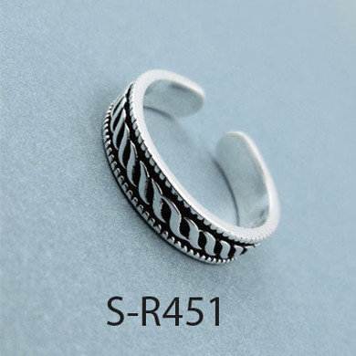 Vintage Handmade Oxidized 925 Sterling Silver Adjustable Rings