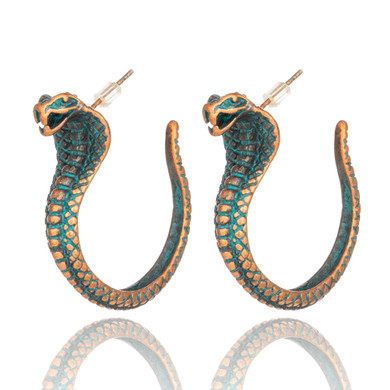 India Boho Ethnic Cobra  Earrings