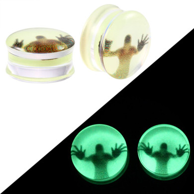 2Pcs/lot Acrylic Glow in the Dark Ear Gauges