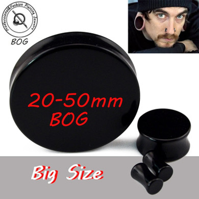 Large Size High Polished Black Acrylic  Double Flare  Gauge